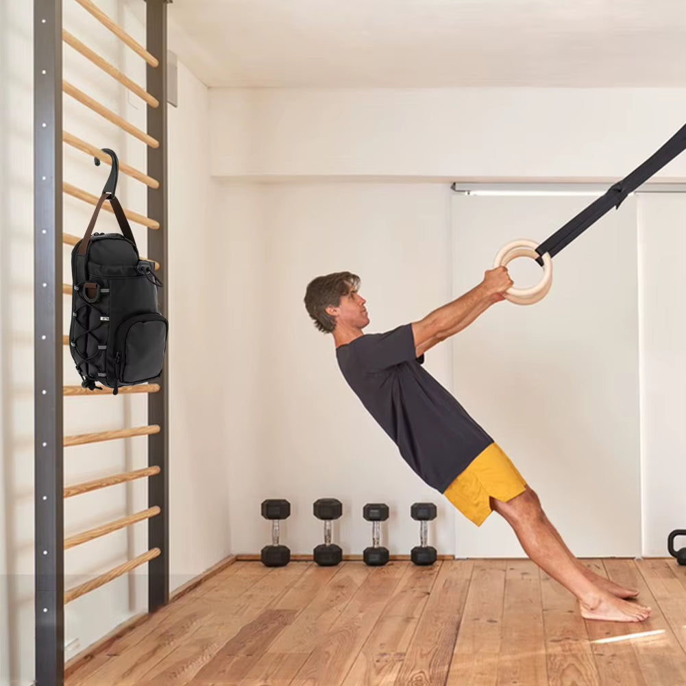 Magnetic Gym Sling Bag with Water Bottle Holder Gym Crossbody Bag Gym Chest Pouch for Travel Sports Work Fitness